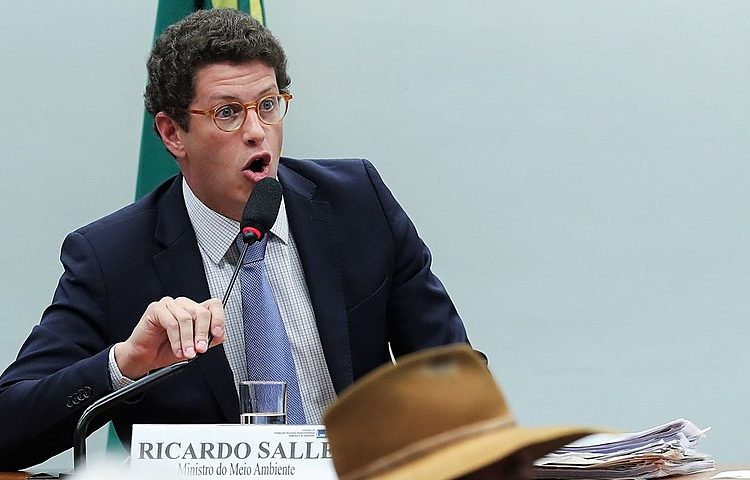O ministro Ricardo Salles durante audiência pública na Câmara