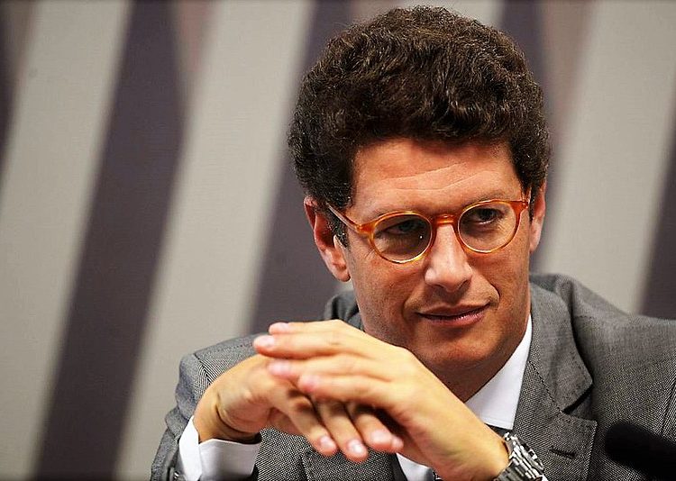 O ministro Ricardo Salles durante audiência na Comissão de Meio Ambiente da Câmara