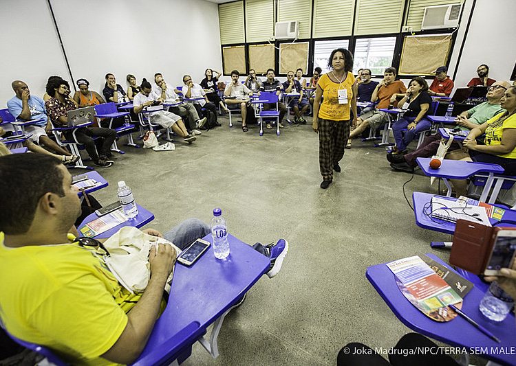 Roda de conversa no lançamento da Teia, durante o Fórum Social Mundial (FSM), que aconteceu em Salvador (BA), em março de 2018