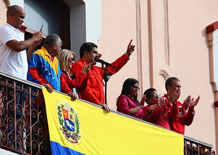 Nicolás Maduro, presidente reeleito da Venezuela, durante seu discurso no Palácio Miraflores, sede do governo, na última quarta (23)