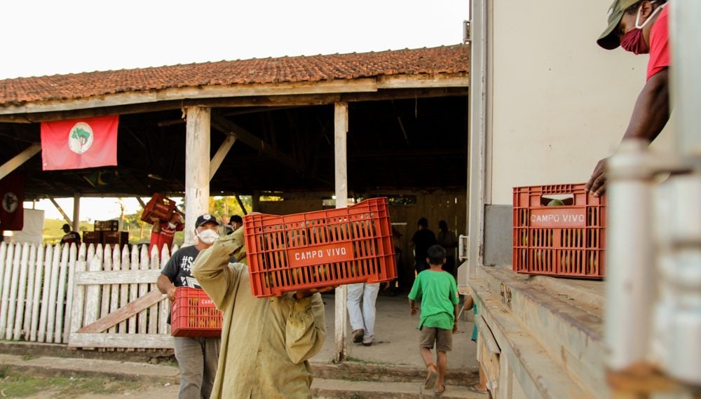 A primeira doação foi em abril de 2020, com cerca de 14 toneladas de alimentos enviadas para comunidades da Cidade Industrial de Curitiba. Fotos: Lia Bianchini